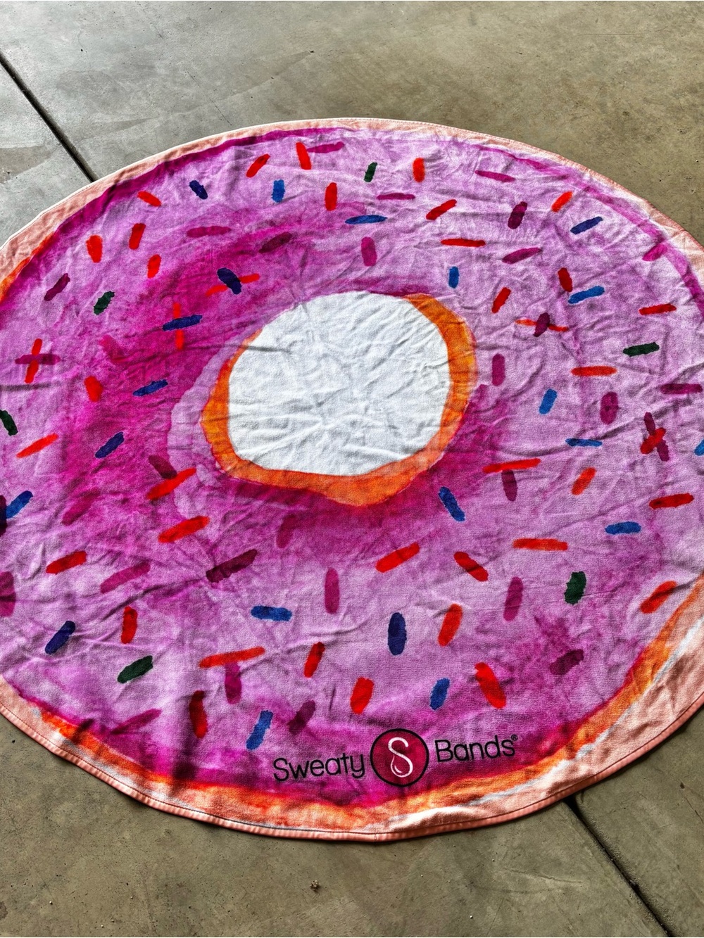 Sweaty Banda Pink Donut Round Bath Towel 60” in diameter